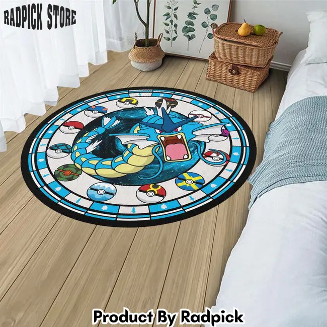 Gyarados round rug custom pokemon anime circle carpet  rp5954117